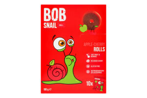 Конфеты фруктово-ягодные натуральные Apple-cherry Rolls Bob Snail к/у 10х10г