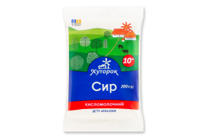Сир кисломолочний 10% Хуторок м/у 200г