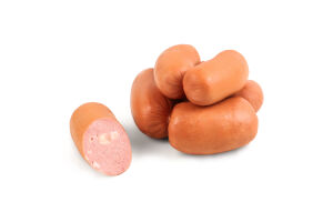 Сардельки варені Пузаті з сиром Соколівські в/с кг