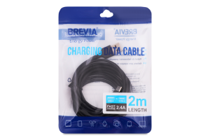 Кабель Brevia USB-TypeC black zip 2м 51200BUCZ1