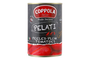Томаты сливка в томатном соке очищеные Coppola Salerno ж/б 400г