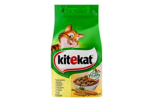 Корм сухий повнораціонний для дорослих котів З куркою та овочами KiteKat м/у 1.8кг
