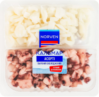 Кальмар вареный Ассорти Norven охл лоток 330г