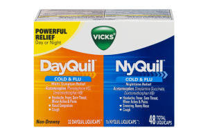 Vicks DayQuil/NyQuil Cold & Flu Liquicaps - 48 CT