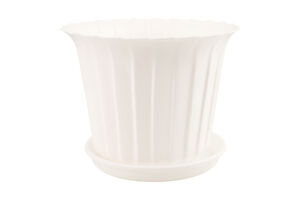 Горщик д/квітів Тюльпан білий 1,3л 16*10,5*12,5см з піддоном Еталон-С