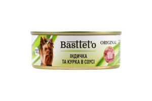 Корм д/собак Індичка та курка в соусі 85г ж/б Басттет"о