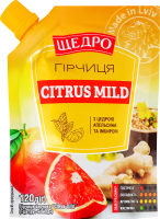 Горчица с цедрой апельсина и имбирем Citrus mild Щедро д/п 120г