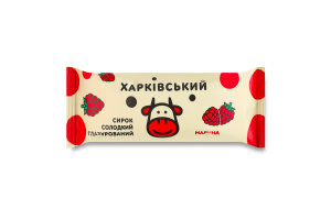 Сырок глазированный 23% сладкий с хлопьями малины Малина Харківський м/у 36г