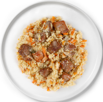 Ячна каша зі свининою