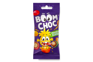 Драже Арахіс у молочному шоколаді та різнокольоровій глазурі Boom Choc м/у 45г