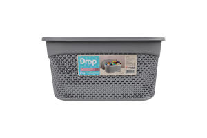 Кошик для зберігання пластик прямокутний з кришкою 9л №М-1164 Drop Ucsan Plastik 1шт