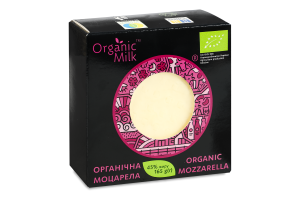 Сыр 45% мягкий органический Моцарелла Organic Milk к/у 165г