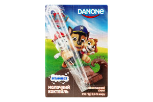 Коктейль молочний 2.5% Шоколадний Paw Patrol Danone т/п 212г