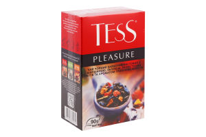 Чай Pleasure чорний з шипшиною яблуком пелюстками квітів та ароматомтропічних фруктів листовий 90г Tess