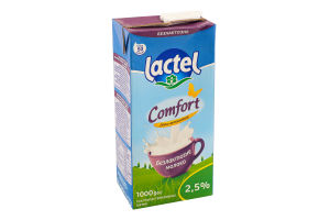 Молоко 2.5% безлактозне ультрапастеризоване Комфорт Lactel т/п 1000г