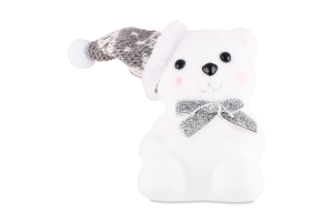 Прикраса ялинкова Ведмедик білий в капелюсі асорт