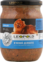 Корм д/собак М"ясний делікатес Преміум серія з птицею та шматочками серця легенів 500г твіст/б Леопольд