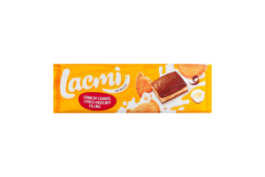 Шоколад молочний з шоколадно-горіховою начинкою та печивом Lacmi Roshen м/у 265г