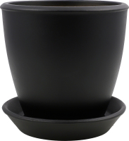 Горщик чорний матовий кераміка 11*10*0,6см Духм'яна піч