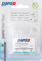 Зубна нитка Riser-floss вощена з м"ятою та фтором 50м Paro Swiss