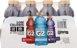 Gatorade Low Calorie G2 Thirst Quencher Fruit Punch, Glacier Freeze and Grape - 12 CT
