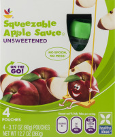 Ahold Squeezable Apple Sauce Pouches Unsweetened - 4 CT