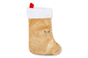 Шкарпетка новорічна золота з малюнком 16*35см