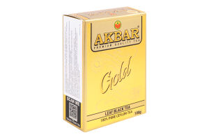 Чай черный цейлонский листовой Gold Akbar к/у 100г