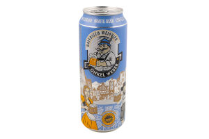 Пиво 0.5л 5.4% светлое пшеничное нефильтрованное пастеризованное Bayerisch Weissbier Onkel Weber ж/б