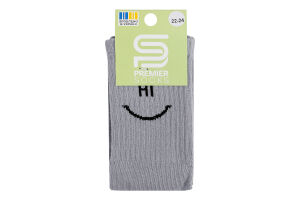 Шкарпетки підл Premier socks Hi-Bye с.сірий р22-24