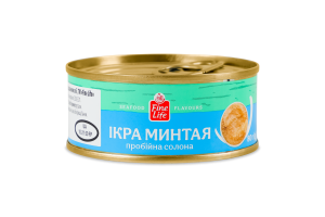 Икра минтая пробойная соленая с добавлением масла Fine Life ж/б 80г