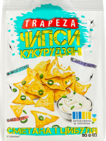 Чипсы кукурузные Сметана и лук Trapeza м/у 90г