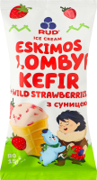 Морозиво пломбір з суницею Ескімос-кефір Rud м/у 80г