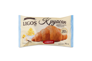 Круасан з начинкою зі смаком заварного крему "Crema Pasticcera" , ТМ "LIGOS" 70г
