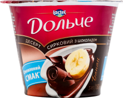 Десерт 3.4% сирковий з шоколадом термізований Банан Дольче ст 180г