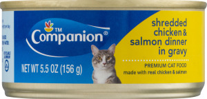 Companion Premium Cat Food Shredded Chicken & Salmon Dinner in Gravy