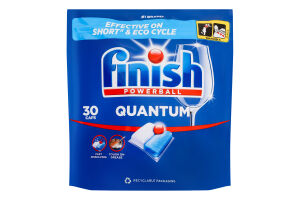 Средство для мытья посуды в посудомоечных машинах Quantum Powerball Finish 30шт