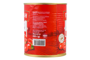 Томати очищені в томатному соку 830г ж/б з ключем Гурман