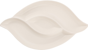 Блюдо біле кераміка на 3секції 40*23см