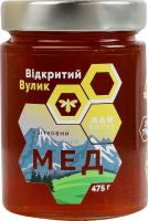 Мед натуральный цветочный Горный Відкритий Вулик c/б 475г