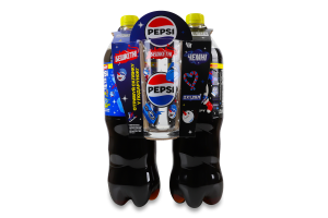 Набор напитков безалкогольных новогодний Пепси Кола 1.25л + Пепси Ноль сахара 1.25л + стакан 260мл Pepsi к/у 2х1.25л