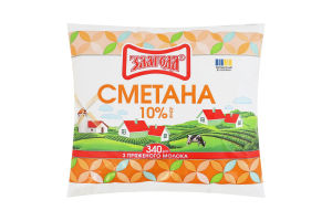 Сметана 10% из топленого молока Злагода м/у 340г