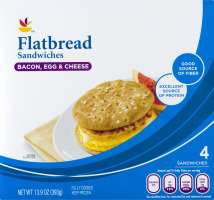 Ahold Flatbread Sandwiches Bacon, Egg & Cheese - 4 CT