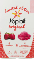 Yoplait Original Low Fat Yogurt Strawberry & Strawberry Lemonade Sorbet - 8 CT