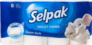 Бумага туалетная 3-х слойная Super Soft Selpak 8шт