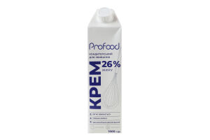 Крем кондитерський 26% ультрапастеризований для збивання ProFood т/п 1кг