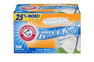 Arm & Hammer Fresh'n Soft Fabric Softener Sheets Clean Burst - 200 CT