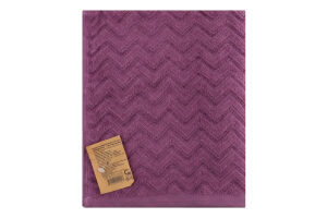 Рушник темно-фіолетовий махровий велюр жакард 50*90см 550г/м2 ГМ Текстайл