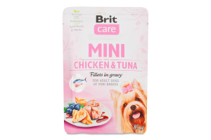 Корм д/собак малих порід з філе курки та тунця в соусі 85г пауч Бріт Кеа