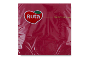 Серветки паперові 3-х шарові бордові 325х325мм Golden line Ruta 20шт